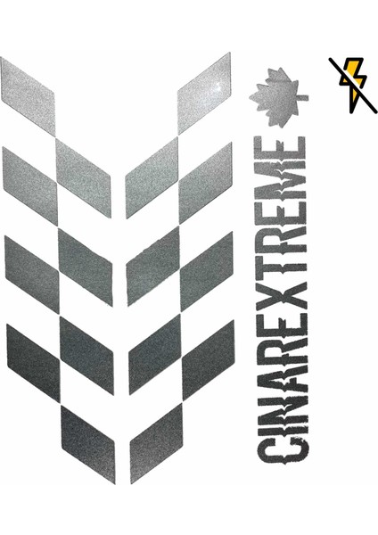 Reflektif Gri Damalı Kask Motosiklet Sticker Takımı Çınar Extreme modelleri