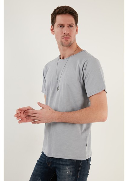 Bisiklet Yaka % 100 Pamuk Slim Fit Basic T Shirt Erkek T Shirt 59020001