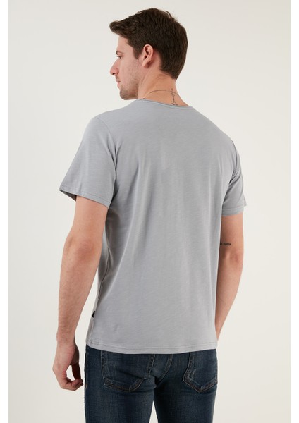 Bisiklet Yaka % 100 Pamuk Slim Fit Basic T Shirt Erkek T Shirt 59020001 indirimleri