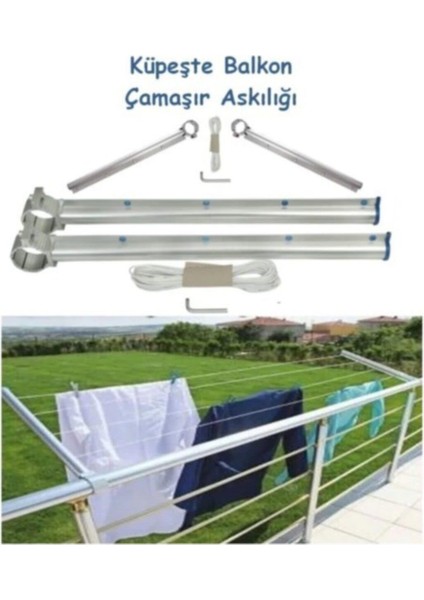 Güvenevi Küpeşte Balkon Çamaşır Askılığı Balkon Kurutmalık Alüminyum