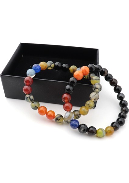 Özel Tasarım Akik Doğaltaş Çift Bilekliği ve Aşk Kartları fırsatları