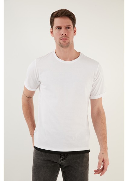 % 100 Pamuk Regular Fit Bisiklet Yaka T Shirt Erkek T Shirt 5902515 fiyatları
