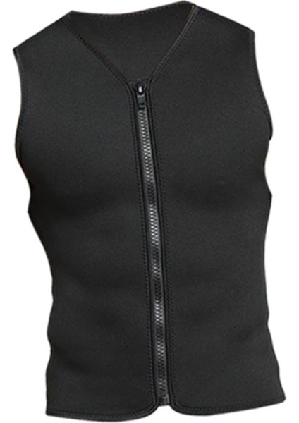 Erkek Ceket Wetsuit Dalış Termal Sörf Ön Fermuarlı Kolsuz Sıcak Mayo L (Yurt Dışından)