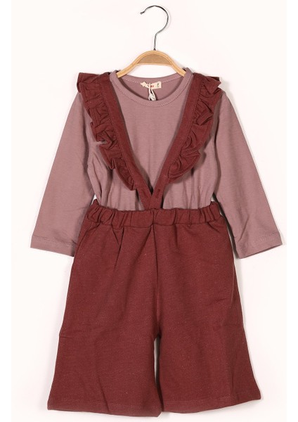 Kız Çocuk Pembe T-Shirt Salopet Takım (2-7yaş) fiyatları