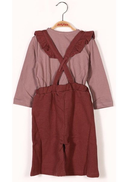 Kız Çocuk Pembe T-Shirt Salopet Takım (2-7yaş) modelleri