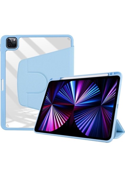 Apple Ipad Pro 11 Inç 2021 / 2022 M1-M2 Kılıf Kalem Bölmeli 360 Dönebilen Kapak