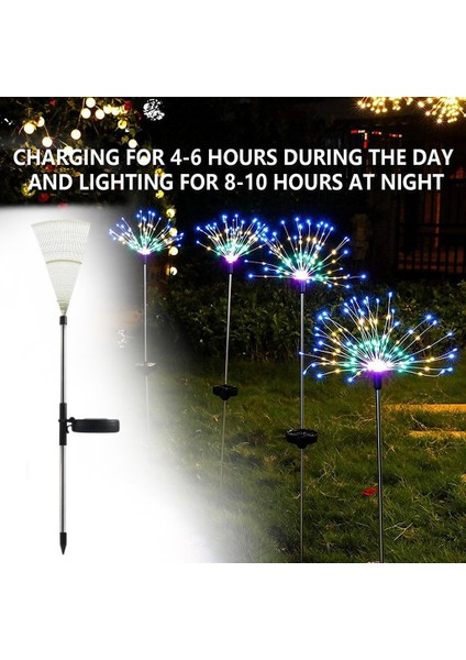 90/120/150 LED Güneş Işığı Su Geçirmez Yol Çim Bahçe Lambası Dekor 90 LED (Yurt Dışından)