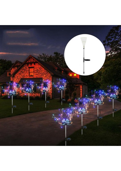 90/120/150 LED Güneş Işığı Su Geçirmez Yol Çim Bahçe Lambası Dekor 90 LED (Yurt Dışından)
