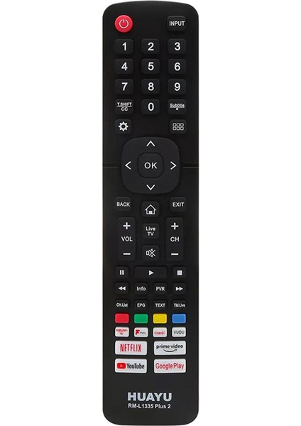 RM-L1335 Plus2 Hısense Netflıx-Prime-Youtube-Rakuten-Google Play-Vudu Tuşlu LCD LED Tv Kumandası