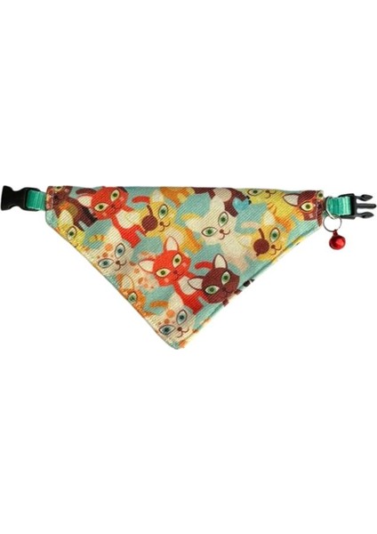 Desenli Ayarlanabilir Fular Bandana Kedi Tasması