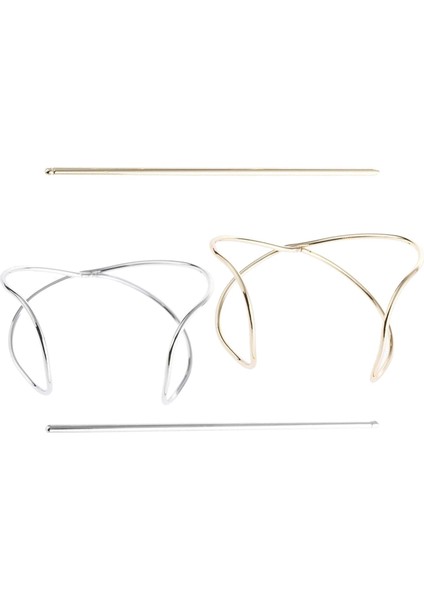 2 Adet Kadın Barrette Pin Çörek Tutucu Kop Slayt Klipsi Toka Saç Aksesuarı (Yurt Dışından)