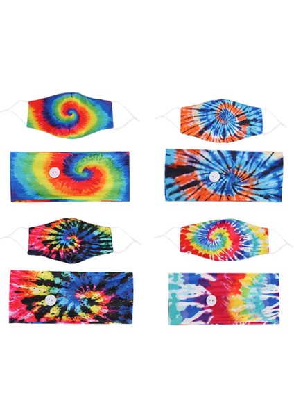 4pack Düğmeleri Kafa Bandı Geniş Elastik Band Başlık Toka Saç Aksesuarı (Yurt Dışından)