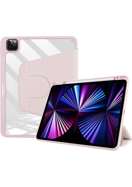 Apple Ipad Pro 11 Inç 2021 / 2022 M1-M2 Kılıf Kalem Bölmeli 360 Dönebilen Kapak