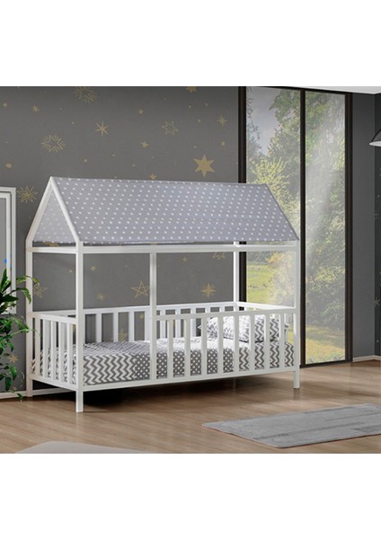 Roofed Wh. Montessori Bebek & Çocuk Karyolası