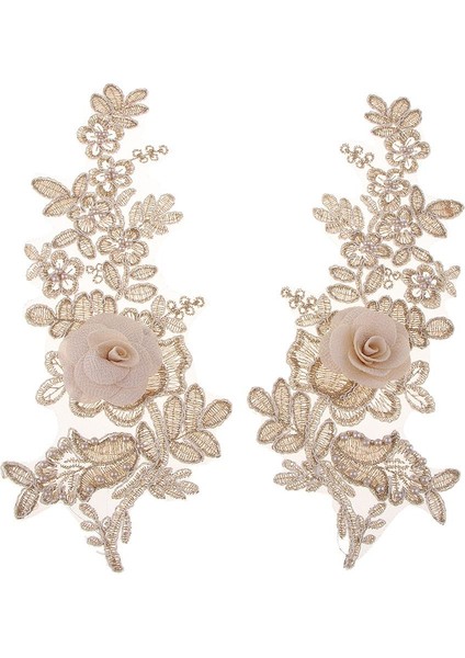 1 Çift Altın Nakış Yakası Aplike (Yurt Dışından)