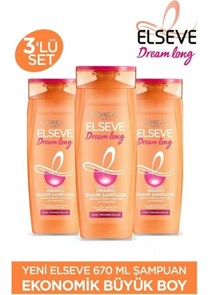 Dream Long Onarıcı Bakım Şampuanı 670 Ml 3'Lü Lı Set