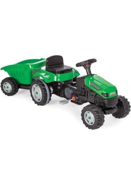 Active Römorklu Pedallı Traktör Yeşil Ergonomik Tasarım 51 cm Yükseklik 143 cm Uzunluk