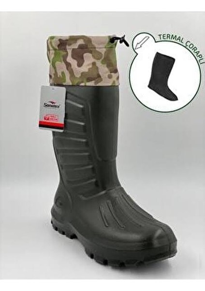 Termal Eva Konçlu Çoraplı Kauçuk Çizme modelleri