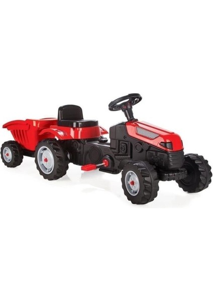 Active Römorklu Pedallı Traktör Kırmızı