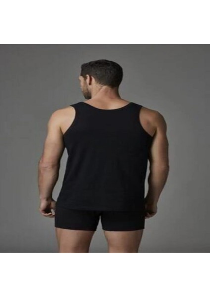 Siyah 2' li Geniş Yaka Penye Erkek Atlet fiyatları