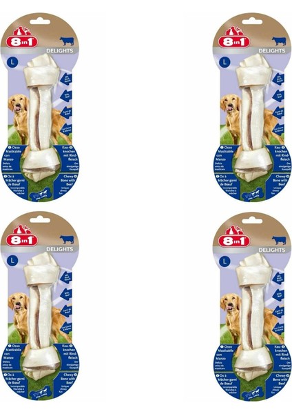 Delights Bones Biftekli Köpekler Için Ağız Bakım Kemiği Large x 4 Adet