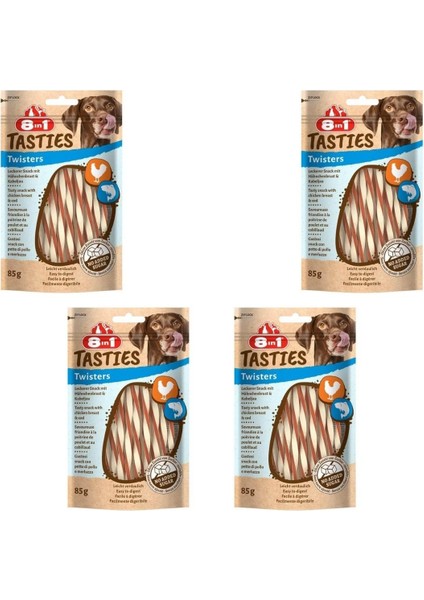 Tasties Twisters Tavuklu Balıklı Burgu Köpek Ödülü 85 gr x 4 Adet