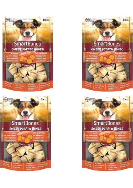 Smart Bones Tatlı Patatesli Mini Kemik Köpek Ödülü 128 gr x 4ADET