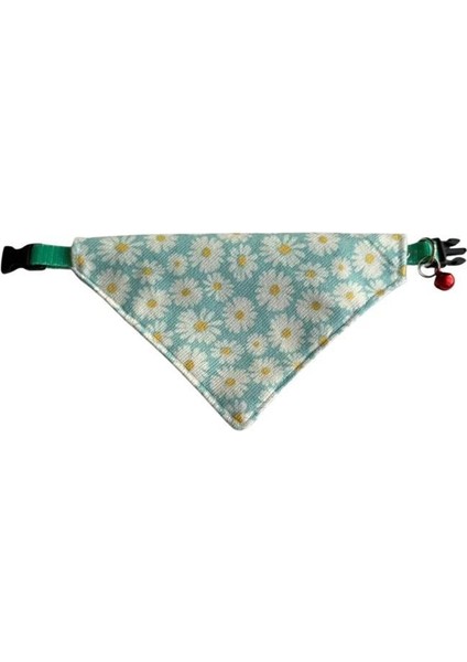 Papatya Desenli Ayarlanabilir Fular Bandana Kedi Tasması