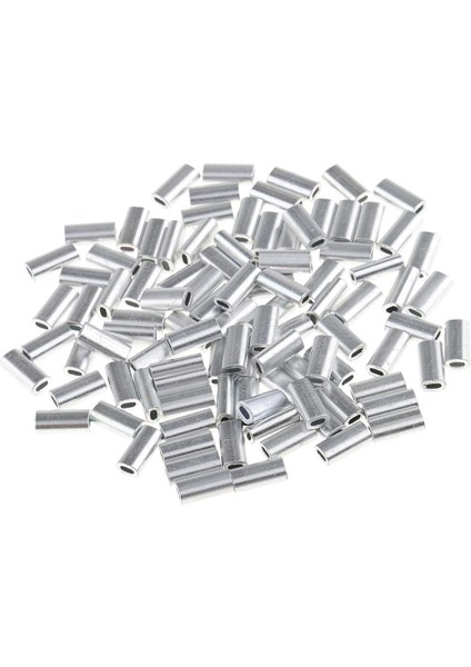 100PCS Tek Alüminyum Balıkçılık Kolları Tüp Tel Lideri Kollu 1.5mm