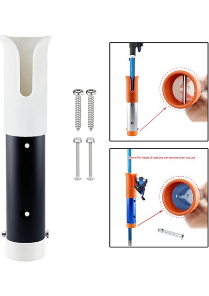 Tekne Fishing Rod Tutucu Pole Tüp Depolama Tutucu Montaj Braket Tekne Dişli Beyaz Siyah modelleri
