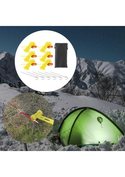 6x Guy Lines Çadır Kablo Kiti Dış Mekan Malzemeleri Sarı Için Düzenleyici Gergin indirimleri