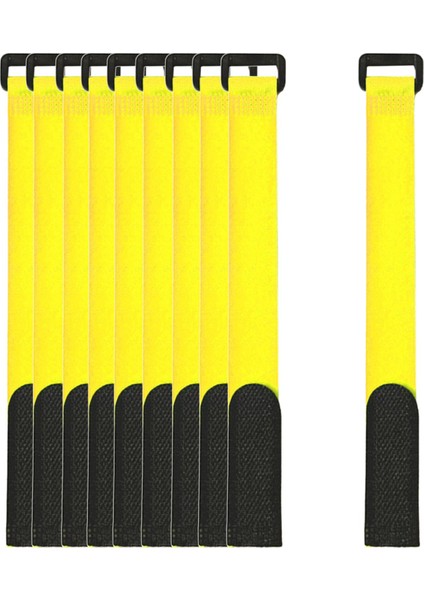 10PCS Balıkçılık Çubuğu Bağları Kayış Esnek Kablo Kemeri Askı Bağlantı Elemanı Tutucu Sarı 20X2CM