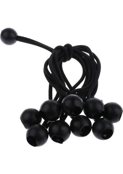 10PCS 162MM/6.3 "ball Bungee Kablo Kayışı Kanopi Siyah