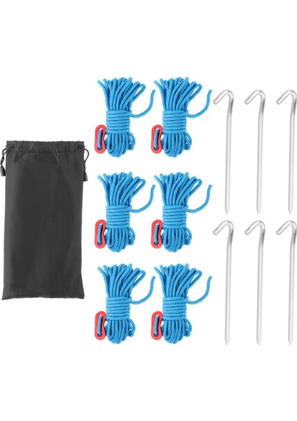 6x Guy Lines Çadır Kablo Kiti Dış Mekan Malzemeleri Için Ayarlayıcı Gerginlik ile fiyatları