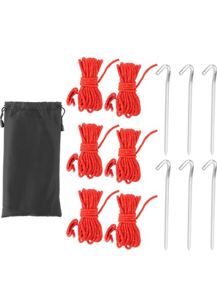 6x Guy Lines Çadır Kablo Kiti Dış Mekan Malzemeleri Kırmızı Için Düzenleyici Gergin fiyatları