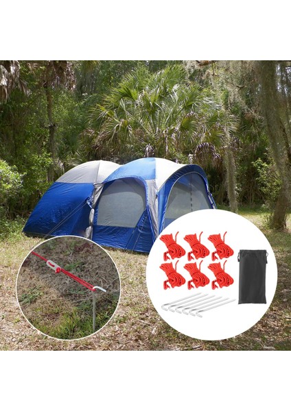 6x Guy Lines Çadır Kablo Kiti Dış Mekan Malzemeleri Kırmızı Için Düzenleyici Gergin modelleri