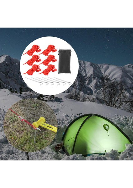 6x Guy Lines Çadır Kablo Kiti Dış Mekan Malzemeleri Kırmızı Için Düzenleyici Gergin indirimleri