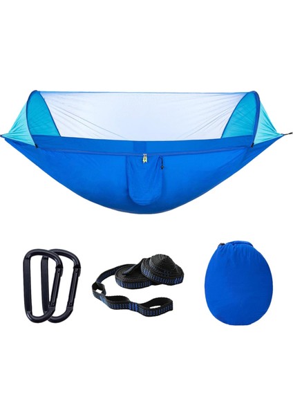 Net Tek Asılı Uyku Yatağı Hafif Mavi ile Kamp Hamak