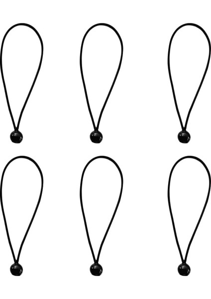 6pcs 15CM Güçlü Dayanıklı Top Bungee Kordon Muşamba Kanopi Bağları Elastik Kayışlar Siyah