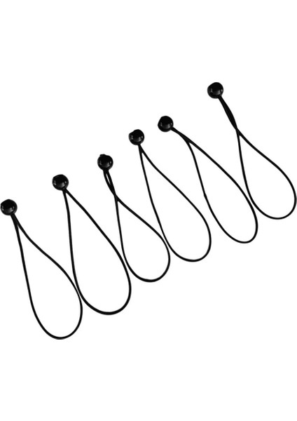 6pcs 15CM Güçlü Dayanıklı Top Bungee Kordon Muşamba Kanopi Bağları Elastik Kayışlar Siyah indirimleri
