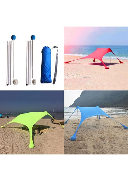 Plaj Çadır Muşamba Portatif Gölgelik Güneşlik ile Kum Torbası Rapidler Kırmızı fırsatları