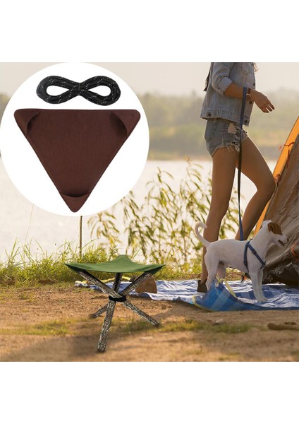 Flameer Tripod Dışkısı Bezi Balıkçı Koltuk Kumaş Tuval Yürüyüş Için Hafif Siklet Kahverengi