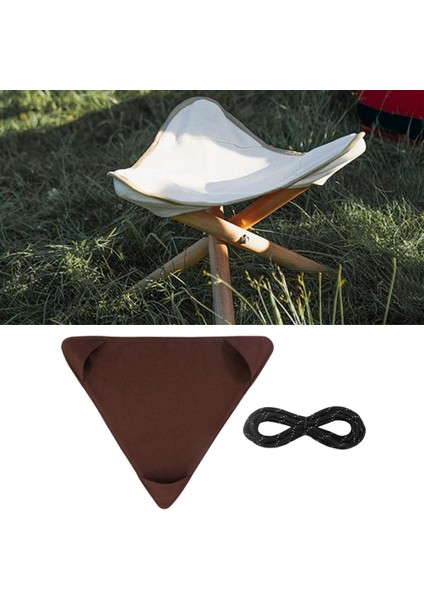 Flameer Tripod Dışkısı Bezi Balıkçı Koltuk Kumaş Tuval Yürüyüş Için Hafif Siklet Kahverengi