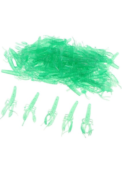 100X Yumuşak Jöle Cazibesi Kıvırcık Yapay Yemler(Yurt Dışından)