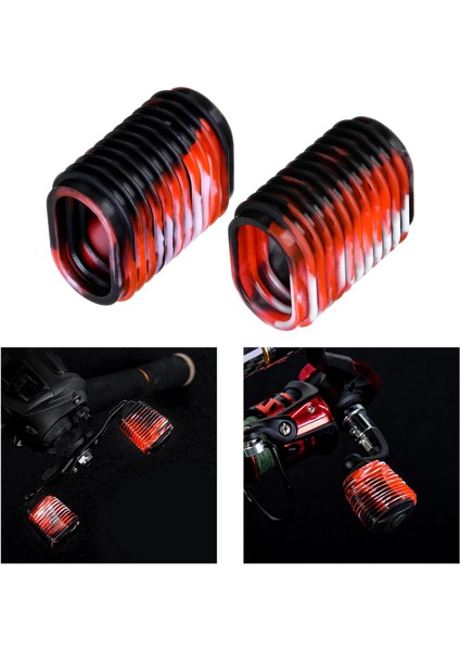 Silikon Balık Tutma Makarası Tutamağı Kavrama Kolu Kaymaz Tekerlek Düğmesi Kırmızı Döküm Için Kapaklar modelleri