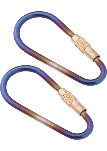 2 Adet Yürüyüş Tiyum D- Carabiner Keychain Toka Klipsi Vida Kapısı (Yurt Dışından)