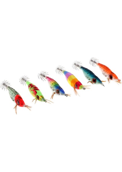 6x Squid Jig Tuzlu Su Aydınlık Mürekkep Balığı Fishhook indirimleri