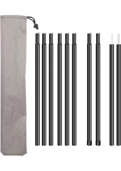 2 Adet Evrensel Kutuplar Barınak Binası Ayarlanabilir Tente Direkleri (Yurt Dışından)