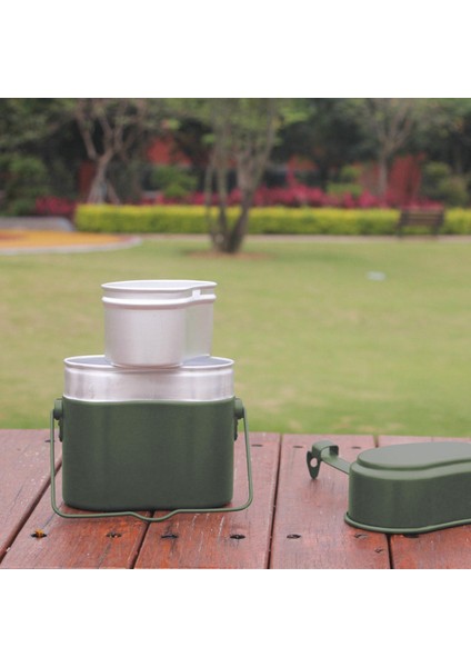 Taşınabilir Öğle Yemeği Kutusu Pot ve Tava Set Karmaşa Teneke Alüminyum Kamp Piknik (Yurt Dışından) indirimleri