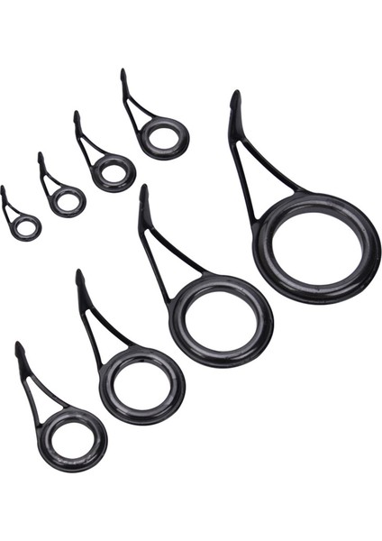 8pcs Balıkçılık Çubuğu Kılavuzları Göz Tuzlu Su Döküm Bina Tipi Boyutlar (Yurt Dışından)